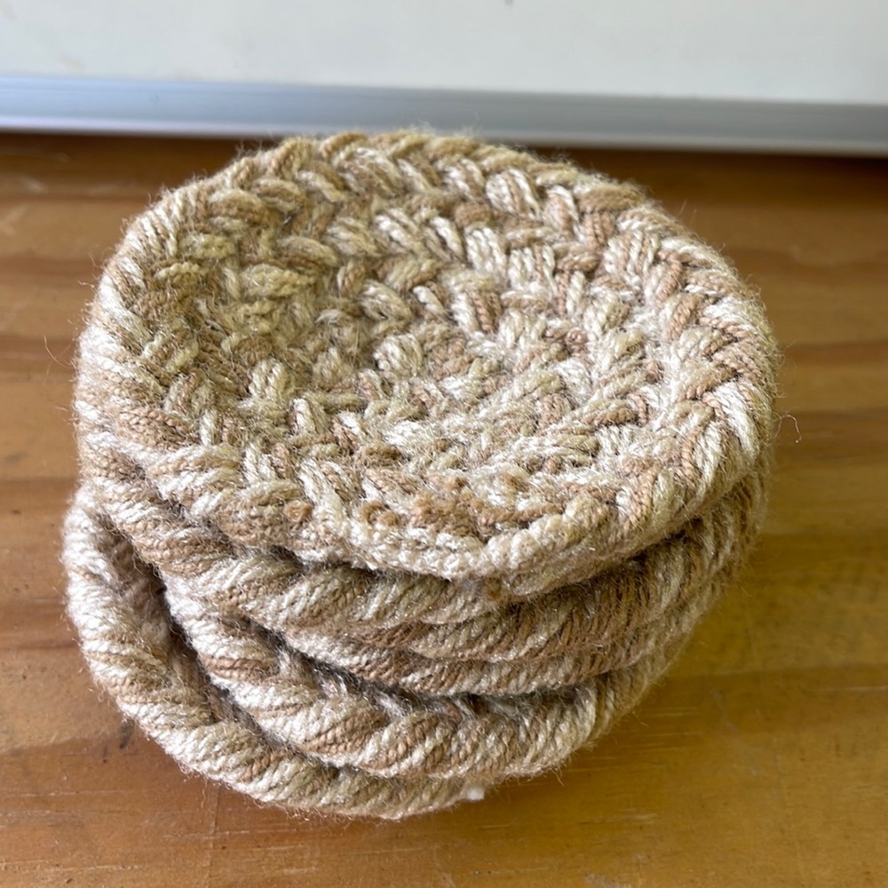 Braided rug coasters